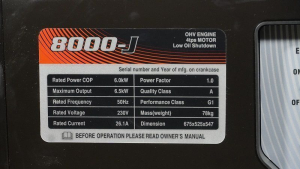 Бензиновый генератор Loncin LC8000-JS 52816 фото