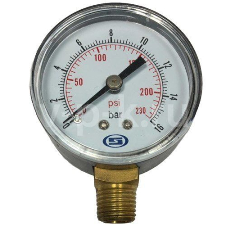 R 4141301600 Манометр D.50 мм, 1/4", 16 Bar (аналог 7110020000) для 270v90B